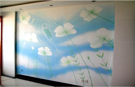 从江画墙绘怎么画好白云的蓬松感?