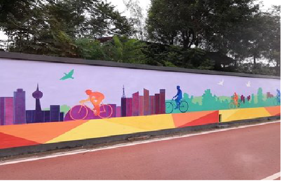 从江墙体彩绘-围墙