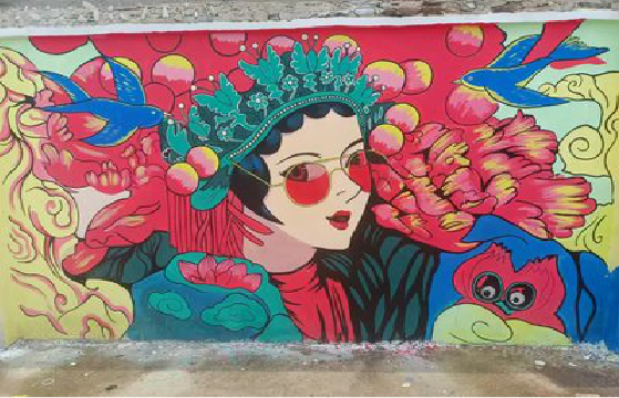 从江墙体彩绘-网红墙