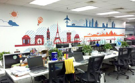 从江教你设计办公室墙绘的方法。