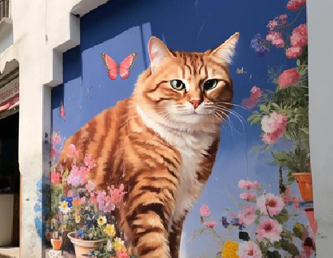 从江自己绘制有个性的手绘墙