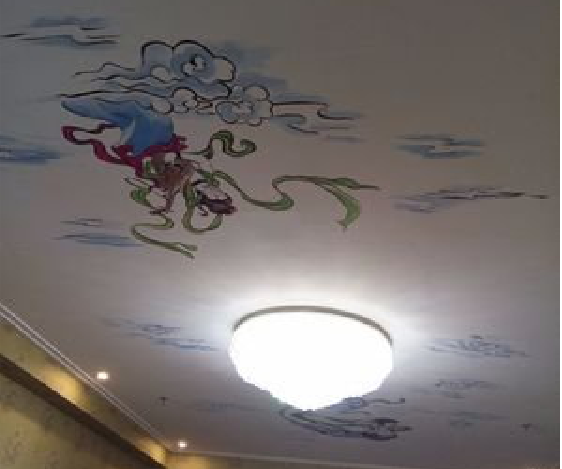 从江如何快速绘制天花板上的手绘墙?