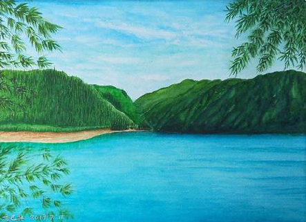 从江在墙绘中,如何绘画绿水青山?